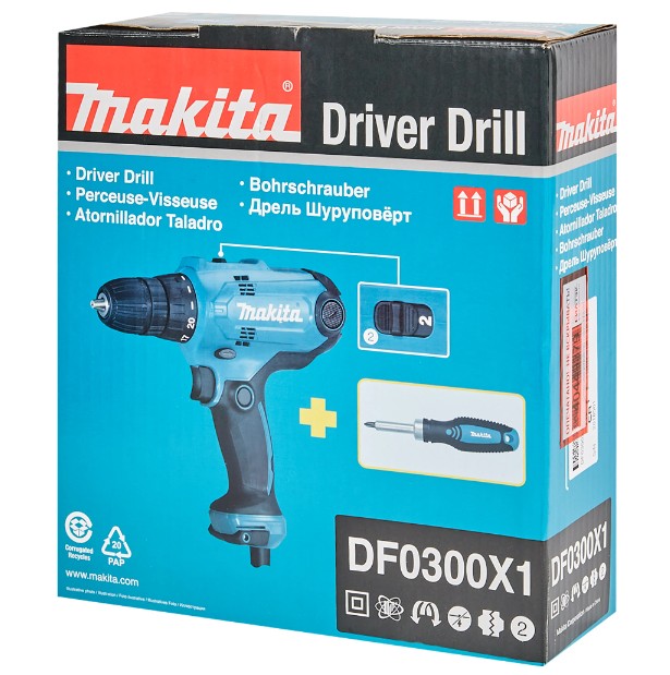 Дрель Makita DF0300X1 сетевая