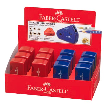 Точилка FABER-CASTELL Sleeve 182701 двойная красный/синий